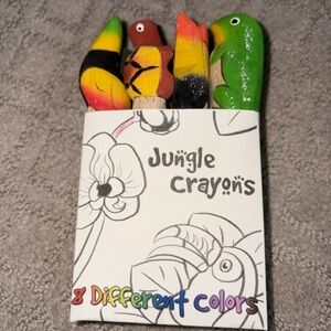 Hand carved jungle crayons